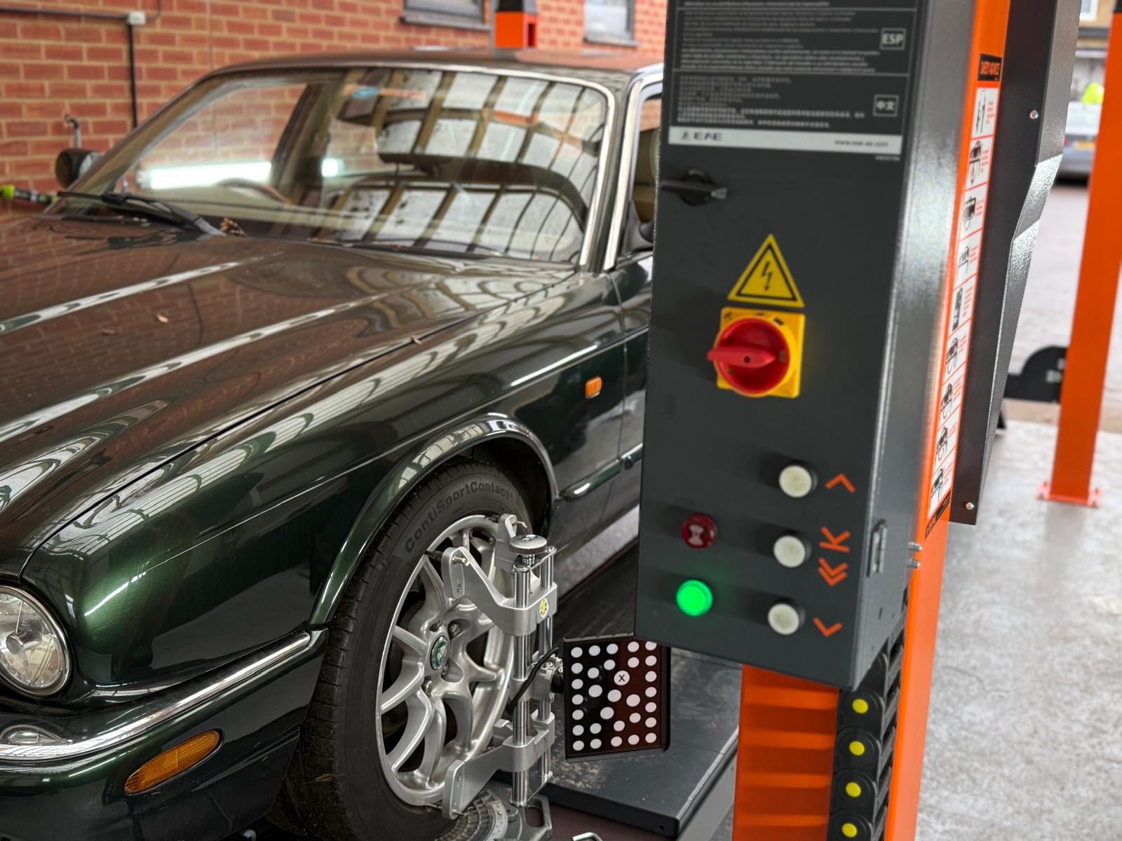 car on ramp inside garage